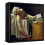 The Death of Marat (John Paul Marat (1743-1793) Murdered). Detail. Painting by Jacques Louis David-Jacques Louis David-Framed Stretched Canvas