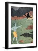 The death of Maricha, 1913-K Venkatappa-Framed Giclee Print