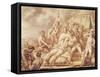 The Death of Marquis de Montcalm de Saint-Veran-Jean Antoine Watteau-Framed Stretched Canvas