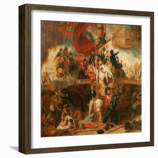 The Death of Nelson at the Battle of Trafalgar, 21 October 1805, 1806 (Oil on Canvas)-Samuel Drummond-Framed Giclee Print