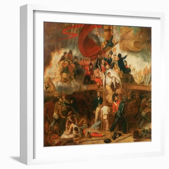 The Death of Nelson at the Battle of Trafalgar, 21 October 1805, 1806 (Oil on Canvas)-Samuel Drummond-Framed Giclee Print