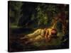 The Death of Ophelia, 1844-Eugene Delacroix-Stretched Canvas