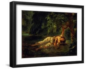 The Death of Ophelia, 1844-Eugene Delacroix-Framed Giclee Print