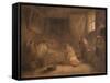 The Death of Poussin-Francois-Marius Granet-Framed Stretched Canvas