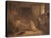 The Death of Poussin-Francois-Marius Granet-Stretched Canvas