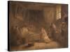 The Death of Poussin-Francois-Marius Granet-Stretched Canvas