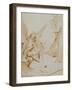 The Death of Saint Onophrius chalk, pen, ink and wash-Giovanni Battista Tiepolo-Framed Giclee Print