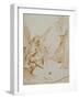 The Death of Saint Onophrius chalk, pen, ink and wash-Giovanni Battista Tiepolo-Framed Giclee Print