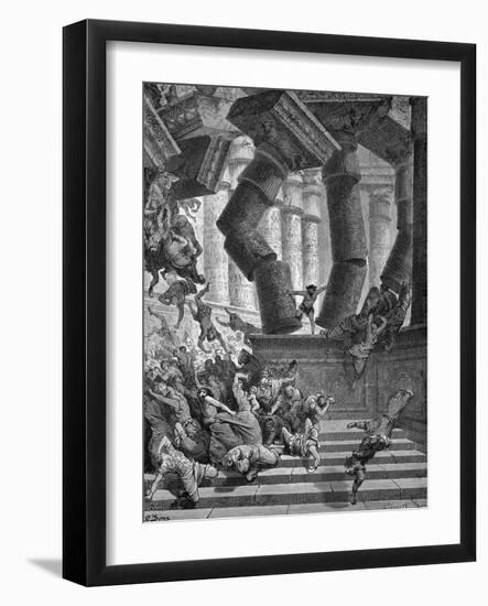 The death of Samson - Bible-Gustave Dore-Framed Giclee Print