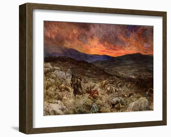 The Death of Saul at Gilboa - Bible-William Brassey Hole-Framed Giclee Print