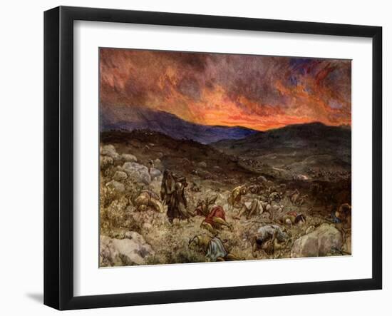 The Death of Saul at Gilboa - Bible-William Brassey Hole-Framed Giclee Print