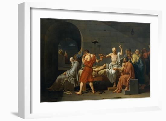 The Death of Socrates, 1787-Jacques Louis David-Framed Giclee Print