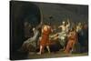 The Death of Socrates, 1787-Jacques Louis David-Stretched Canvas