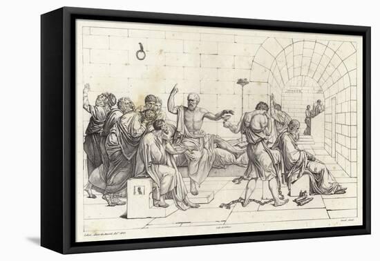 The Death of Socrates-Jacques-Louis David-Framed Stretched Canvas