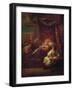 The Death of St. Ambrose, before 1706 (Oil on Canvas)-Bon De Boulogne-Framed Giclee Print