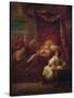 The Death of St. Ambrose, before 1706 (Oil on Canvas)-Bon De Boulogne-Stretched Canvas