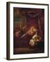 The Death of St. Ambrose, before 1706 (Oil on Canvas)-Bon De Boulogne-Framed Giclee Print