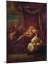 The Death of St. Ambrose, before 1706 (Oil on Canvas)-Bon De Boulogne-Mounted Giclee Print