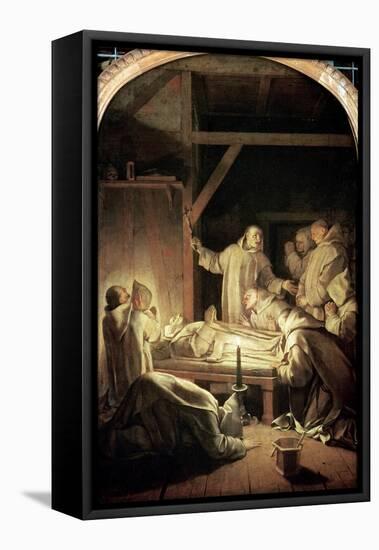 The Death of St. Bruno-Eustache Le Sueur-Framed Stretched Canvas