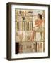 The Deceased in Front of a Table of Food, Egyptian, Old Kingdom (Wall Painting)-null-Framed Giclee Print