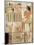 The Deceased in Front of a Table of Food, Egyptian, Old Kingdom (Wall Painting)-null-Mounted Giclee Print