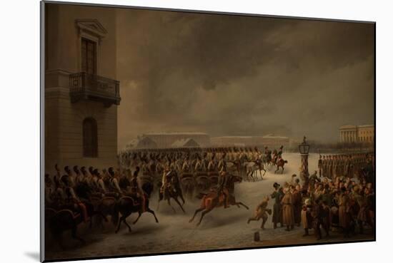 The Decembrist Revolt at the Senate Square on December 14, 1825-Vasily Timm-Mounted Giclee Print