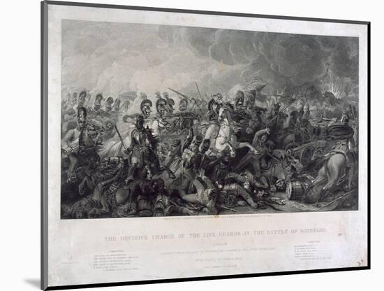 The Decisive Charge of the Life Guards at Waterloo, 1815, by William Bromley (1769-1842), 1821-Luke Clennell-Mounted Giclee Print