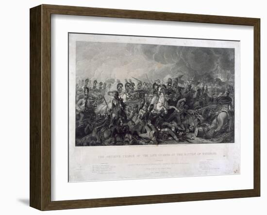 The Decisive Charge of the Life Guards at Waterloo, 1815, by William Bromley (1769-1842), 1821-Luke Clennell-Framed Giclee Print