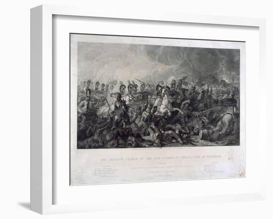 The Decisive Charge of the Life Guards at Waterloo, 1815, by William Bromley (1769-1842), 1821-Luke Clennell-Framed Giclee Print