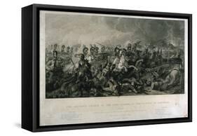 The Decisive Charge of the Life Guards at Waterloo in 1815, Engraved by William Bromley, 1821-Luke Clennell-Framed Stretched Canvas