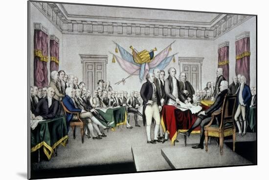 The Declaration of Independence-Currier & Ives-Mounted Giclee Print