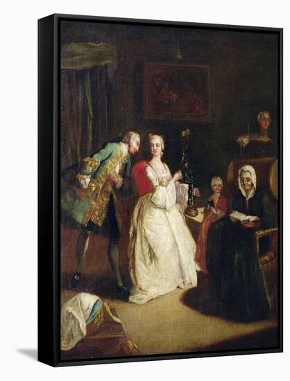 The Declaration of Love-Pietro Longhi-Framed Stretched Canvas