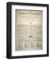 The Declaration of Texas Independence, Declared 2nd March, 1836-null-Framed Premium Giclee Print