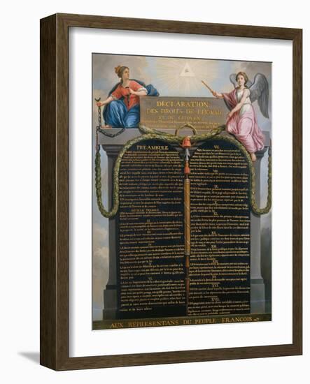 The Declaration of the Rights of Man and Citizen, August 1789-Jean Jacques Francois Le Barbier-Framed Giclee Print