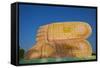 The Decorated Feet of the Mya Tha Lyaung Reclining Buddha One of the Largest in the World-Tuul-Framed Stretched Canvas