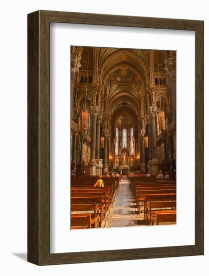 The Decorated Nave of Notre Dame De Fourviere, Lyon, Rhone, Rhone-Alpes, France, Europe-Mark Sunderland-Framed Photographic Print