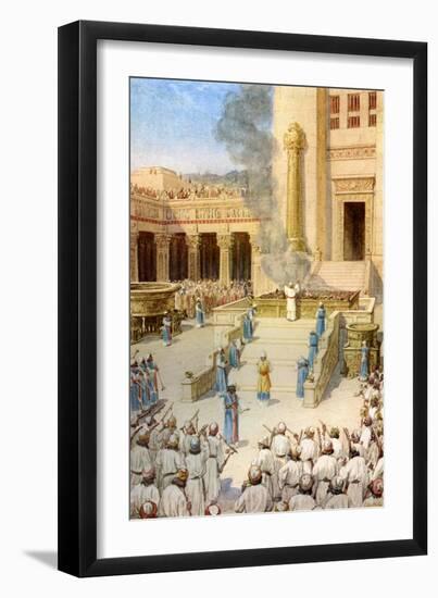 The dedication of the Temple in Jerusalem built by King Solomon - Bible-William Brassey Hole-Framed Giclee Print