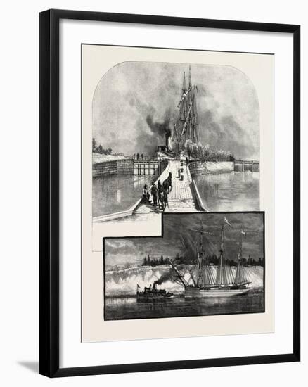 The Deep Cut and Lock No 1, New Welland Canal, Canada, Nineteenth Century-null-Framed Giclee Print