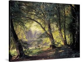 The Deer Park-Carl Frederic Aagaard-Stretched Canvas