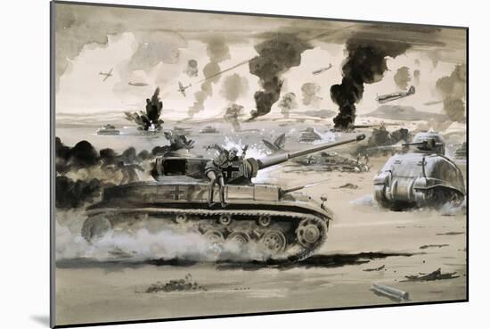 The Defeat of the Afrika Corps at El Alamein-null-Mounted Giclee Print