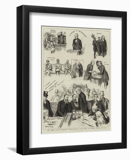 The Defeat of the Gladstone Ministry, Scenes in the House of Commons, Friday, 12th June-Sydney Prior Hall-Framed Giclee Print