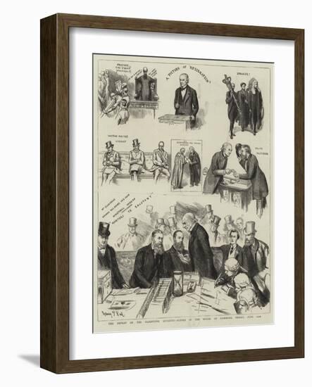 The Defeat of the Gladstone Ministry, Scenes in the House of Commons, Friday, 12th June-Sydney Prior Hall-Framed Giclee Print