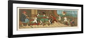 The Defeat of the Pirates from Peter Pan , Pub.1907 (Colour Litho)-John Hassall-Framed Giclee Print