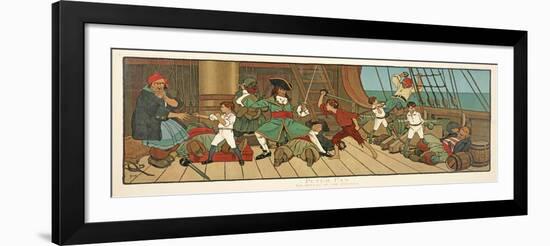 The Defeat of the Pirates from Peter Pan , Pub.1907 (Colour Litho)-John Hassall-Framed Giclee Print