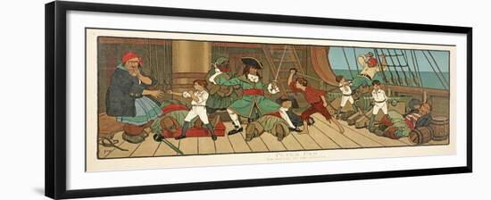 The Defeat of the Pirates from Peter Pan , Pub.1907 (Colour Litho)-John Hassall-Framed Giclee Print