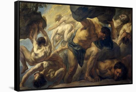 The Defeat of the Titans, 1636-1638-Jacob Jordaens-Framed Stretched Canvas