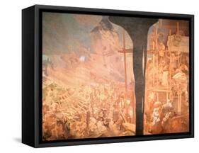 The Defence of Sziget, from the 'Slav Epic', 1914-Alphonse Mucha-Framed Stretched Canvas