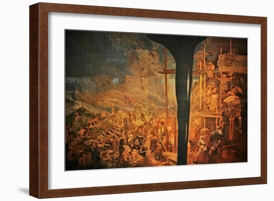 The Defense of Sziget Against the Turks by Nicholas Zrinsky (The Cycle the Slav Epi)-Alphonse Mucha-Framed Giclee Print