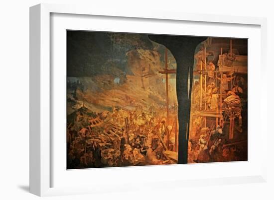 The Defense of Sziget Against the Turks by Nicholas Zrinsky (The Cycle the Slav Epi)-Alphonse Mucha-Framed Giclee Print