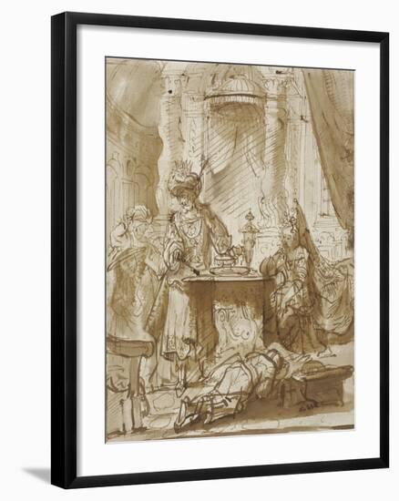 The Degradation of Haman before Ahasuerus and Esther-Rembrandt van Rijn-Framed Giclee Print